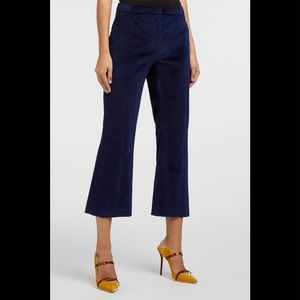 ALTUZARRA Nettle Cropped Velvet midnight Trousers